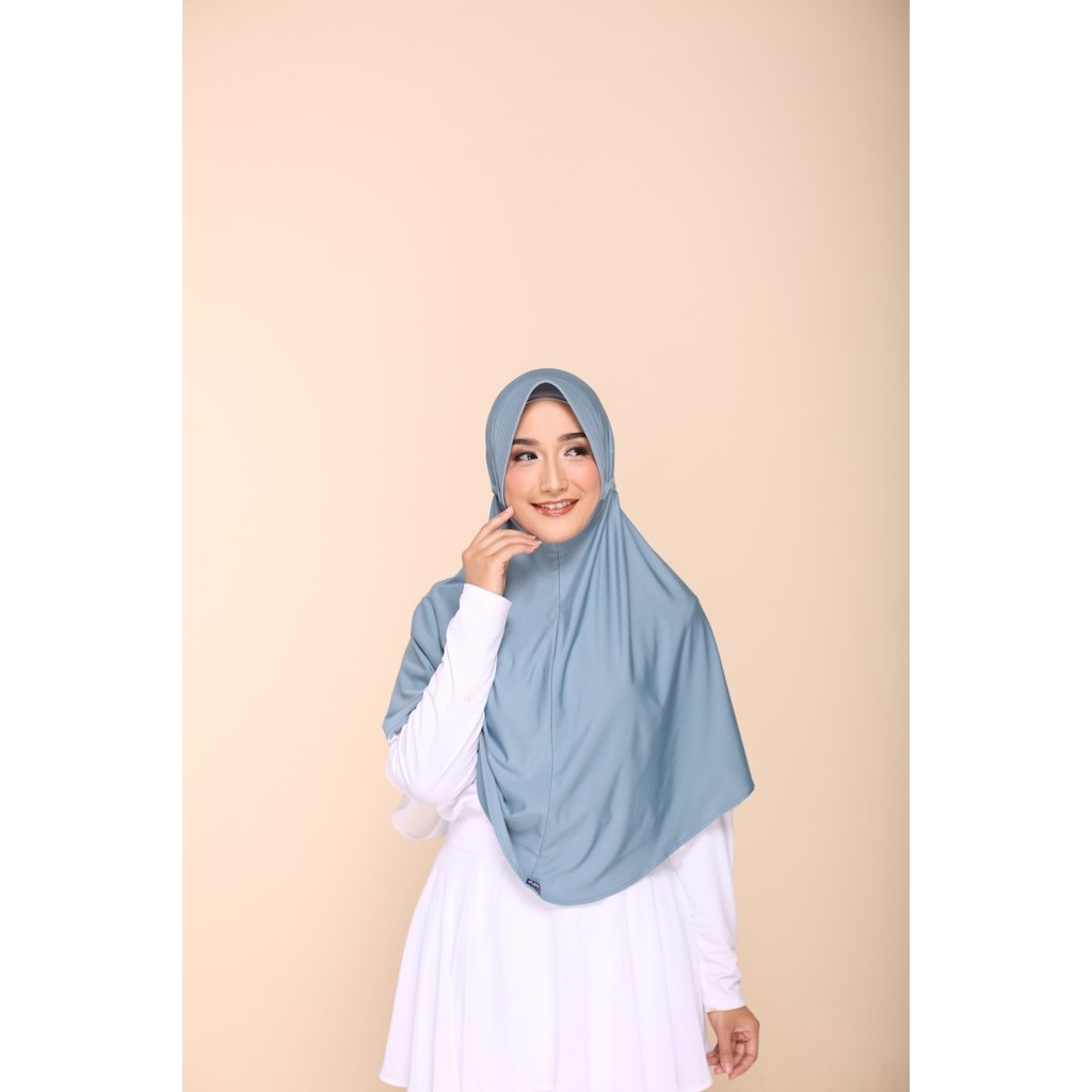 Hijab Instan Elzatta Zaria Sahara L Bergo Polos Panjang Serut Belakang