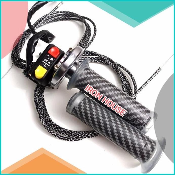 GAS SPONTAN KARBON FULL CNC / PAKET GAS SPONTAN KARBON KABEL 2 METER 1