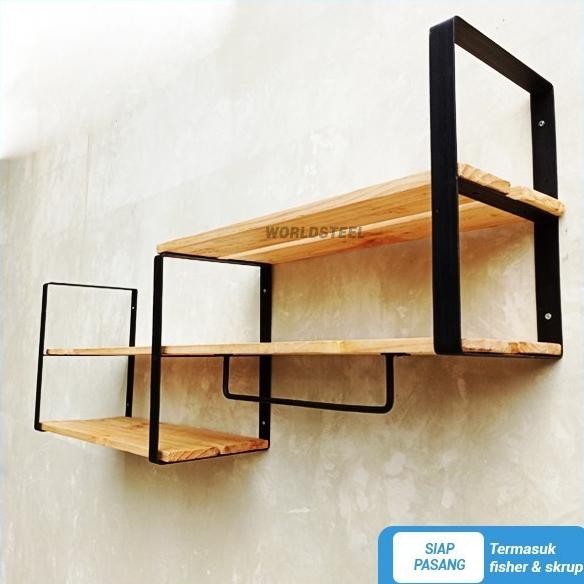 Rak Buku Besi Dinding Susun Rak Dinding Minimalis Rak Buku Besi SS99