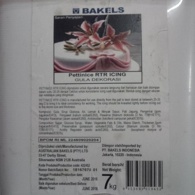

Terlaris Fondant/icing/plastik/makanan/bakels/gumpaste/putih/hias/dekor/kue COD