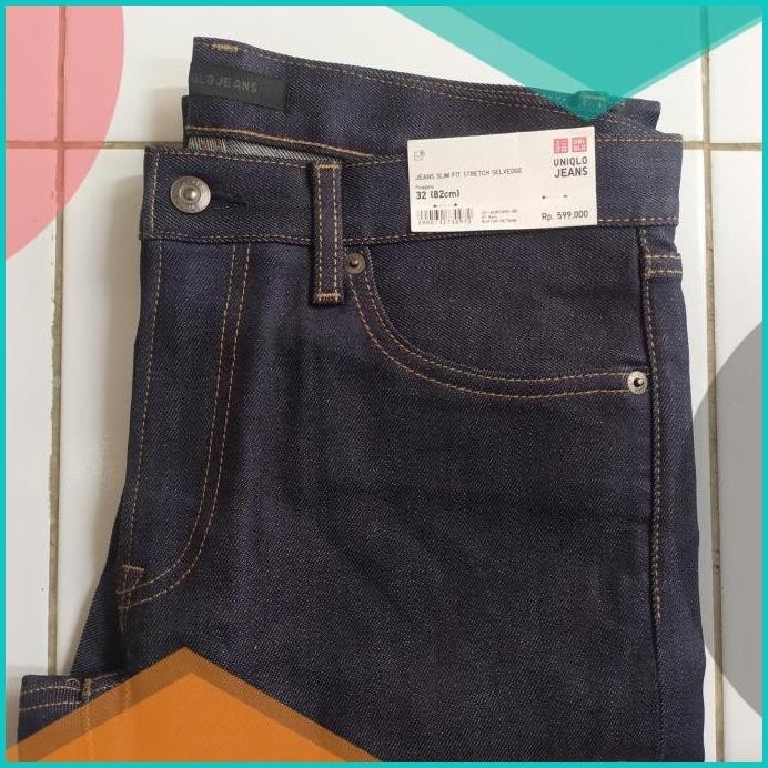 Uniqlo Jeans Slim Fit Stretch Selvedge by Kaihara 11OKTZ4 suku cadang