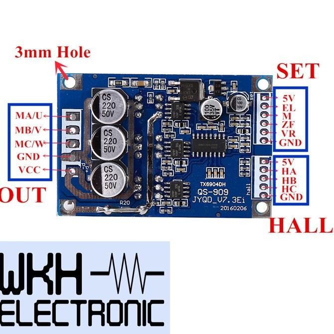 BLDC Driver Controller 12V-36V DC 500W PWM Brushless Motor Hall Sensor