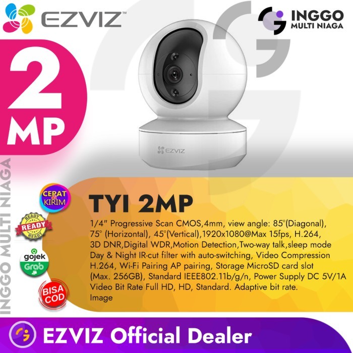 EZVIZ TY1 2MP Smart Home IP Camera CCTV Indoor Wireless Portable Ipcam