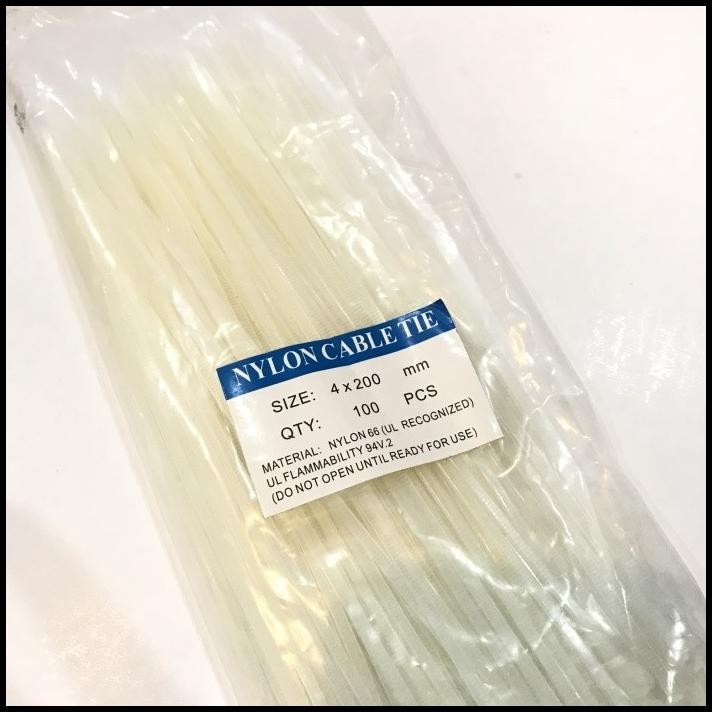 

TERMURAH KABEL TIE 4X200 ISI 100 100PCS 1 PLASTIK PREMIUM