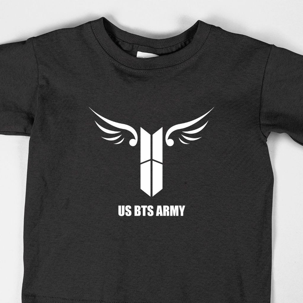 T-shirt Distro Kaos Pria Wanita Katun Kombet 24s All Size Kata Kata BTS Wings Logo