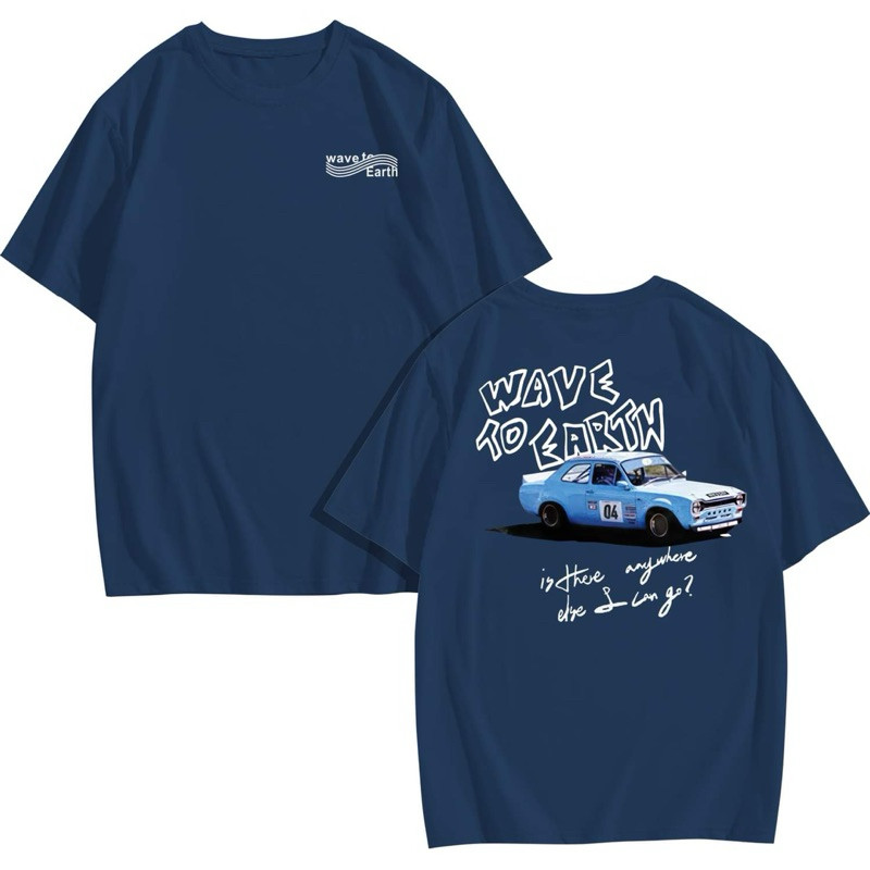 Seri WAVE TO EARTH 2024 desain terbaru tren kaos oblong katun ukuran besar atasan fesyen unisex |qT3