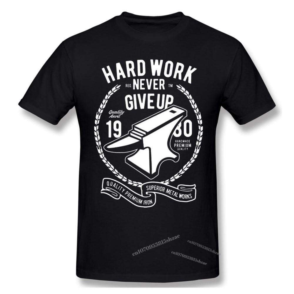 Hard Work Anvil,anvil Artwork Hard Illustration Motivational Quotes Tshirt Pria Kaos |fteQTxHP|