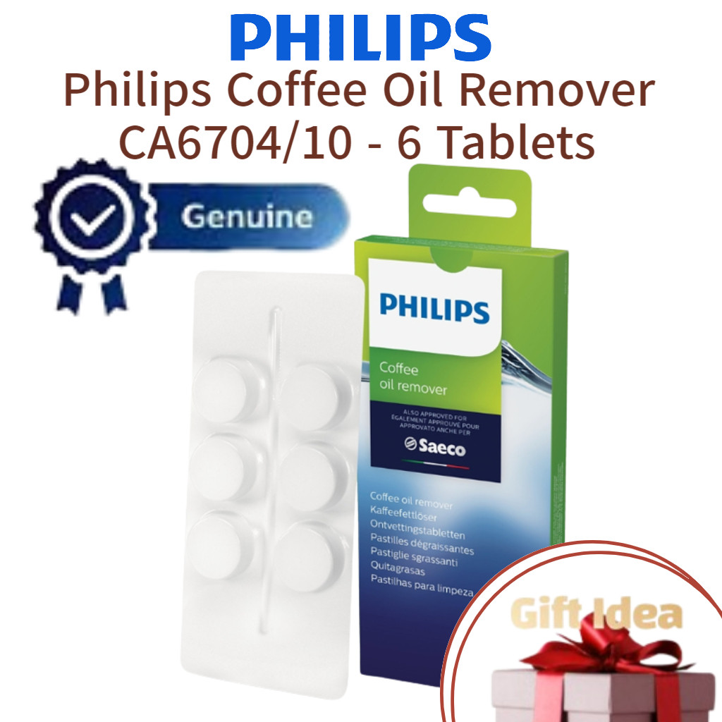 Philips CA6704/10 Penghilang Minyak Kopi / 6 Tablet untuk Philips & Saeco / Mesin Kopi Espresso Pemb