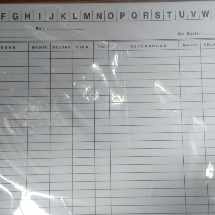 

Kartu Stok Putih Ukuran Folio Besar. #Original