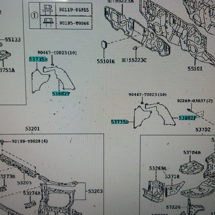 Karet Lumpur Spakbor-Karet Fender-Penahan Lumpur Samping Fortuner Ori