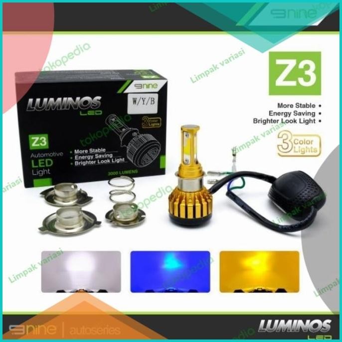 Lampu Depan Led Luminos Z3 LED 3 Warna Universal Motor Bebek & Matic 1