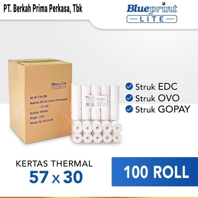 

Sale Kertas Thermal Kasir Struk Edc Blueprint Lite 57X30 , 57 X 30 - 1 Dus