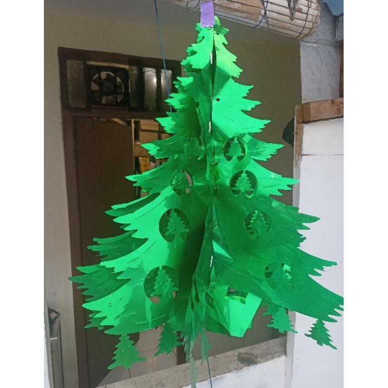 (natal edition) lampion pohon natal, ornamen natal 4D, lampion gantung 4D,dekorasi natal 4D