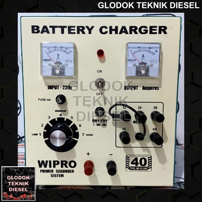 WIPRO Charger Aki Mobil Motor 40 A Battery Charger 40 AHR Cas Aki
