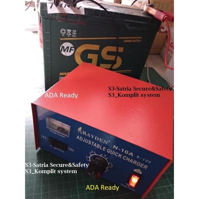 CAS AKI / CHARGER AKI MOBIL DAN MOTOR 10 A / Charger Aki Rayden