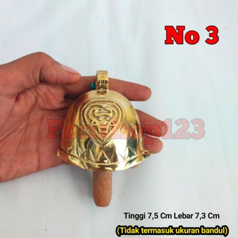 Klontongan sapi kuningan lonceng bel pintu pagar kalung hewan bahan kuningan