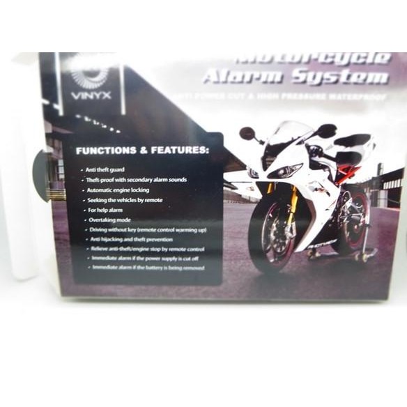 ALARM MOTOR + REMOTE Vinyx + baterai