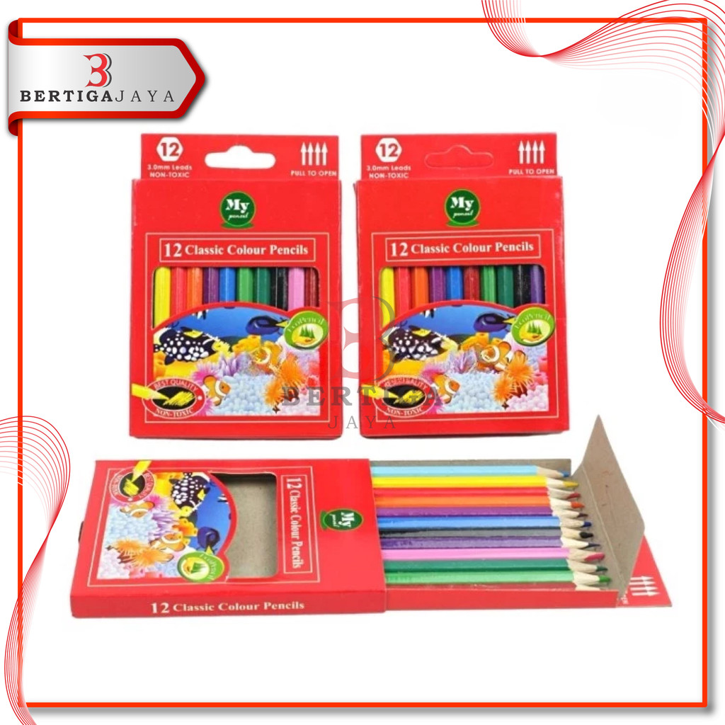 

BJ Pensil 12 Warna Pendek Mini MY PENCIL / Color Pencil Set Anak Anak