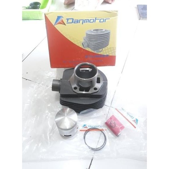 blok boring set piston lobang 5 original danmotor vespa super ps px