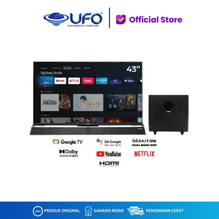 Polytron 43 Inch Google TV Subwoofer 4K PLD43BUG5959+SWF0251