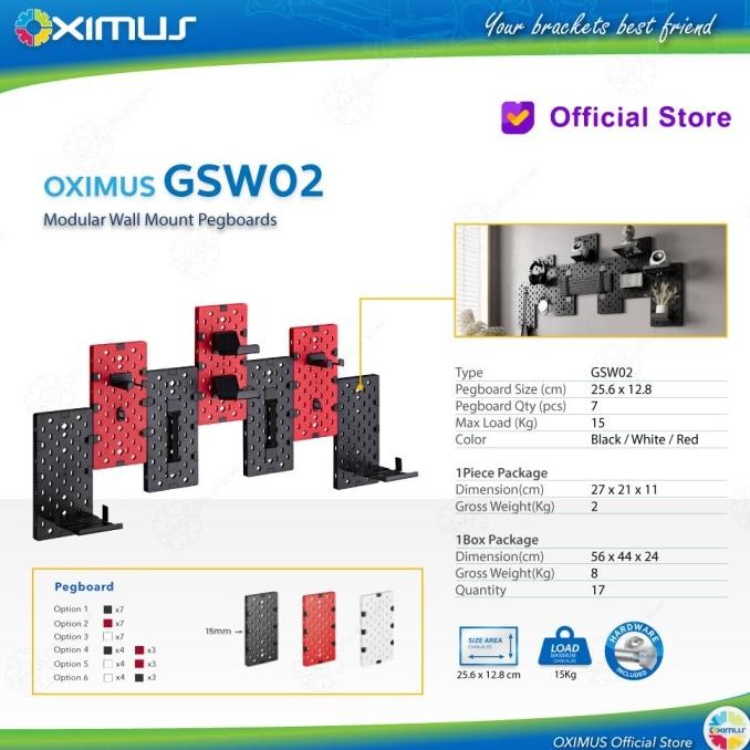 

Rak Papan Dinding Gantung Modular Pegboard Wallmount Diy Oximus Gsw02 Original Dan Terpercaya
