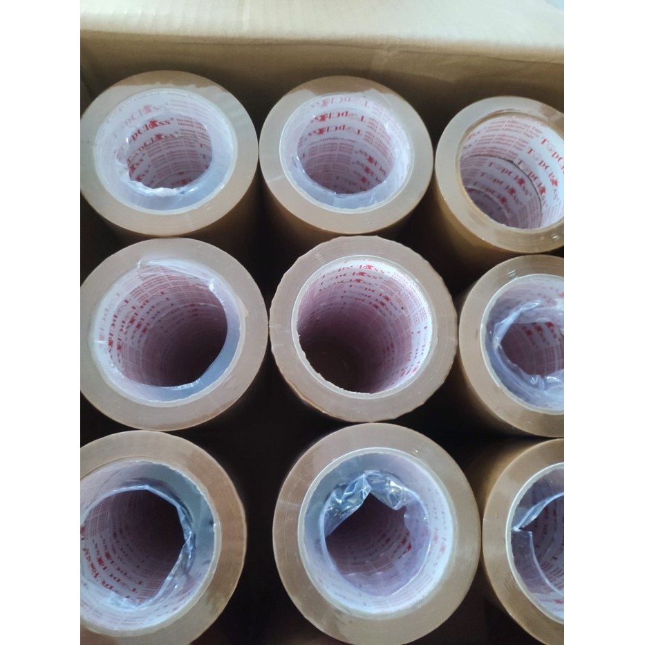 

Lakban 100 yard x 45 mm / 2 inch isi 72 roll BeningCoklat HARGA KARTON