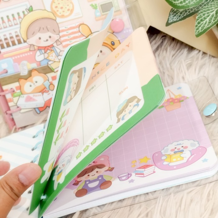 

Buku Binder Persegi Jurnal Kertas Full Gambar Warna Warni Notebook