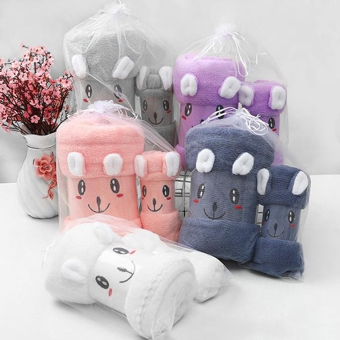 Handuk Bayi Set Newborn Microfiber Premium Blanket Baby Towel Gift 06 LM