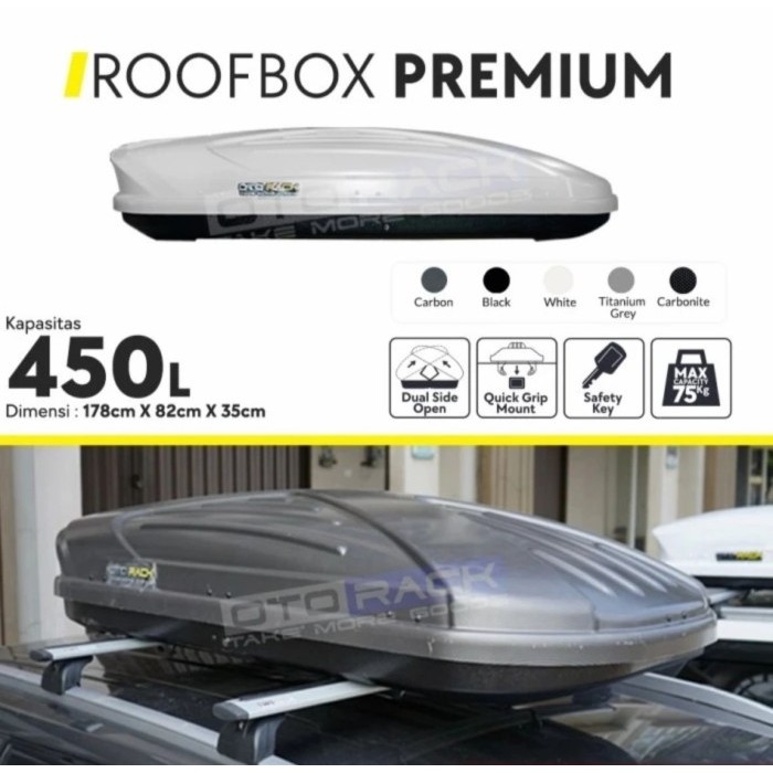 Roof Box Roofbox Bagasi atas OTORACK model Premium 480L