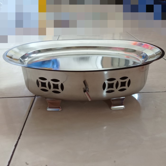 pemanas makanan oval stainless steel
