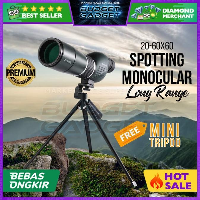 Sale Eyebre Teropong Teleskop Gomu Spotting Monocular Telescope + Tripod