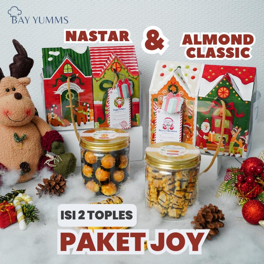 

klp PROMO Hampers NATAL / Paket Joy / Christmas Gift / Paket Kue Kering/ Nastar dan Almond 600 gr