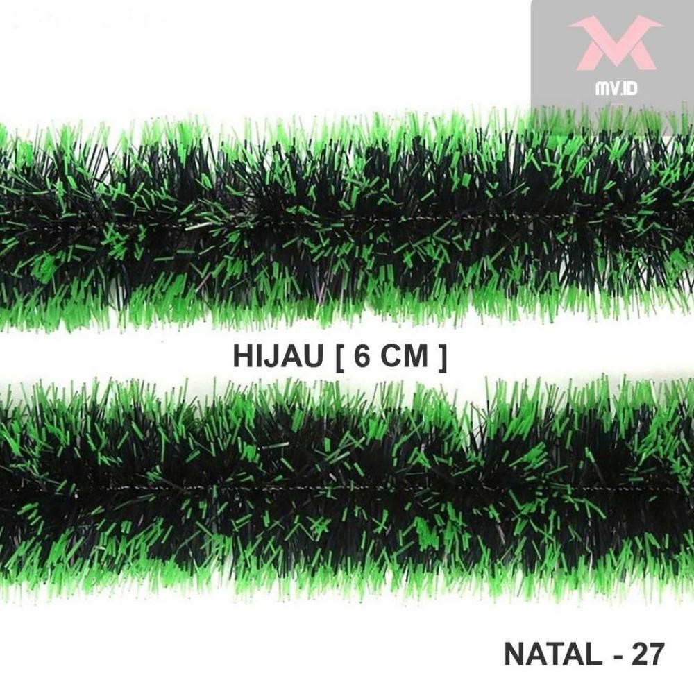 Promo [2Meter] Gaba Gaba Slinger Dekorasi Natal Putih Salju Tinsel Natal Murah Dekorasi Parcel Natal