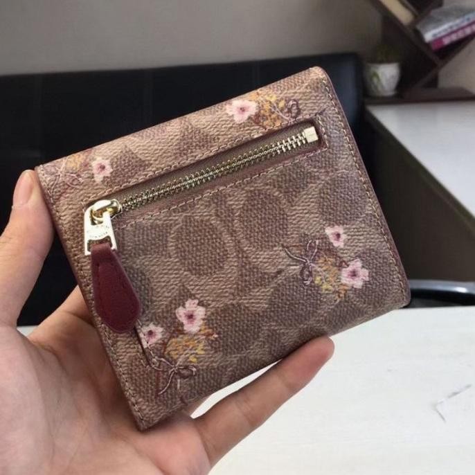 Dompet Cewek [Original] Coach Small Wallet With Floral Bow Coach Wallet