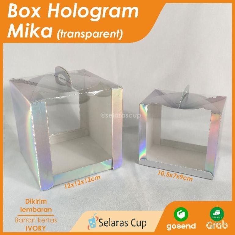 

Kjh Isi 10 Box Cup Cake Hologram Transparent - Premium Hampers Packaging To Make Your Gi Special - Transparan Dus Kue Box Kue Lucu Warna Warni Custom Packaging Transparan - Idul Fitri Hampers Natal Lebaran Christmas Gi Imlek Mika