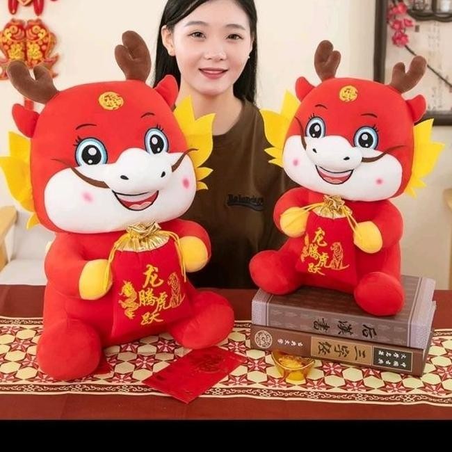 

0Ready Boneka Naga Angpao Cny Imlek 2024 Chinese New Year Dragon 40Cm KS