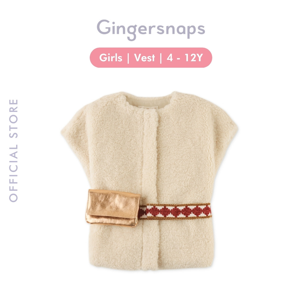 Gingersnaps Magnifique Gilet - Jaket Rompi Anak Perempuan (Krem)