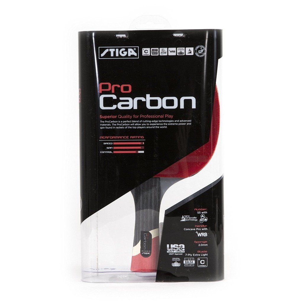 STIGA Pro Carbon Table Tennis Racket (Raket Tenis Meja)