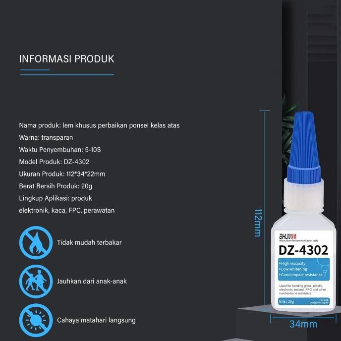 

Aixun Ax-Dz630 Lem Cair Super Glue High-End Mobile Phone Repair Special Glue 630 Has No Irritating Odor, Fast Curing, Flexible And Not Whitening Lem Aixun Original