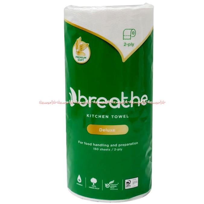 

Breathe Kitchen Towel Deluxe 2ply 150sheets Tissue Menyerap Minyak