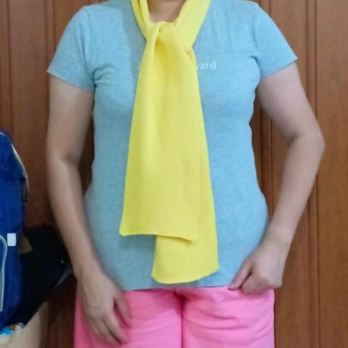 Terlaris syal syall scarf shawl rajut polos kuning SALE