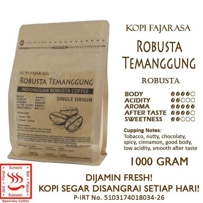 

Kopi Fajarasa Robusta Temanggung Biji Kopi Robusta 1 Kg