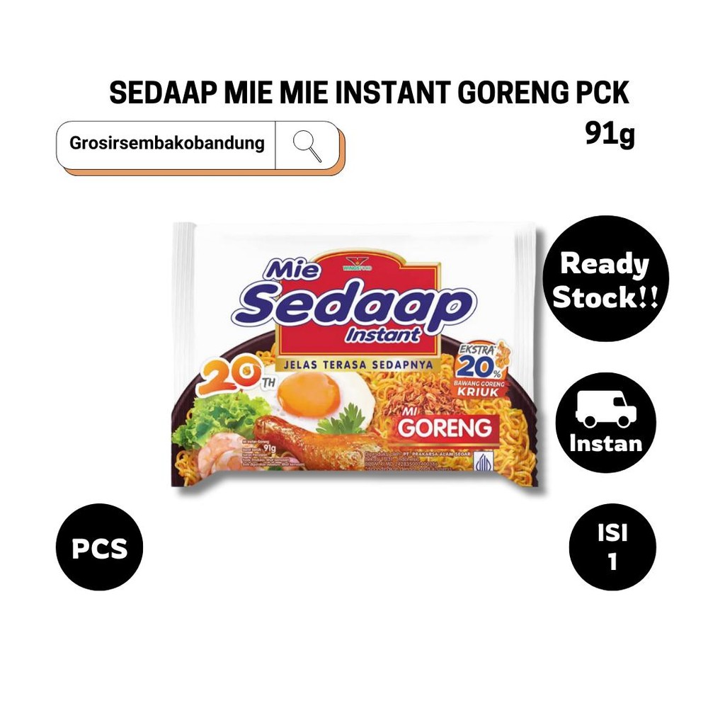 

SEDAAP MIE MIE INSTANT GORENG PCK 91g - 1 Pcs - Kota Bandung