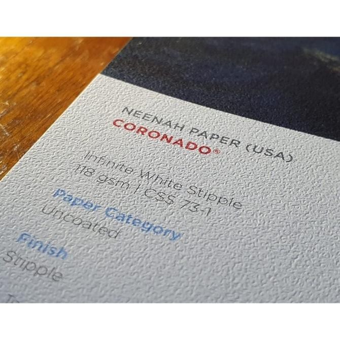 

TERBARU - Kertas A3+ FinePaper Paperina Coronado Wht Stipple 118 GSM 1PCK-50LBR