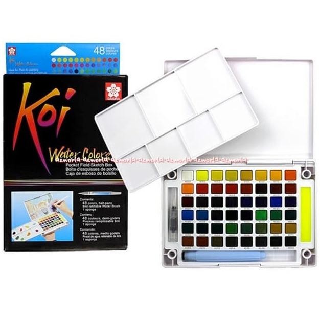 

Koi Water Colors Pocket Filed Sketch Sakura 48 Colors Cat Air Saku