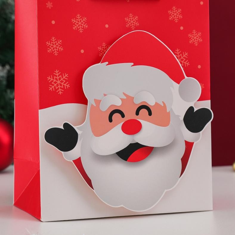 

Paper Bag Natal 3D Lucu Santa Rusa Snowman / Goodie Bag Christmas