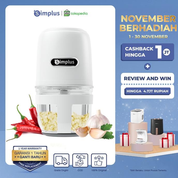 Promo Simplus Chopper Blender Penggiling Alat Makanan Bayi Mpasi Elektrik