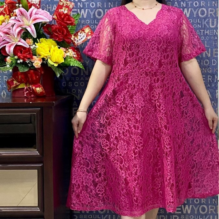 Dress brokat jumbo/dress jumbo xxl/dress brokat/dress bigsize/baju xxl