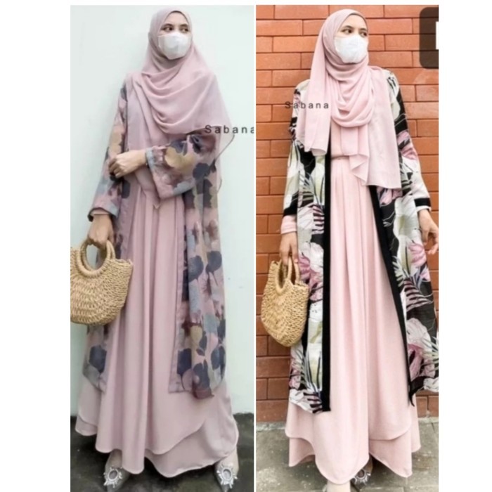 OUTER WANITA SABANA LONG OUTER FLORAL ORIGINAL SABANA LANJUTAN