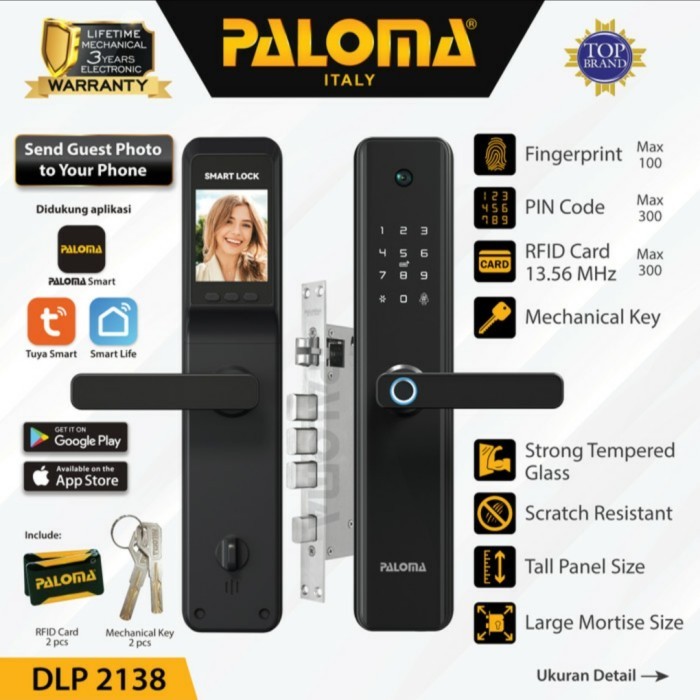 TERBARUUU smart lock door camera paloma DLP 2138